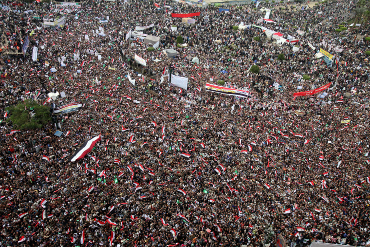 Image: Egyptians protest in Tahrir square in Cairo