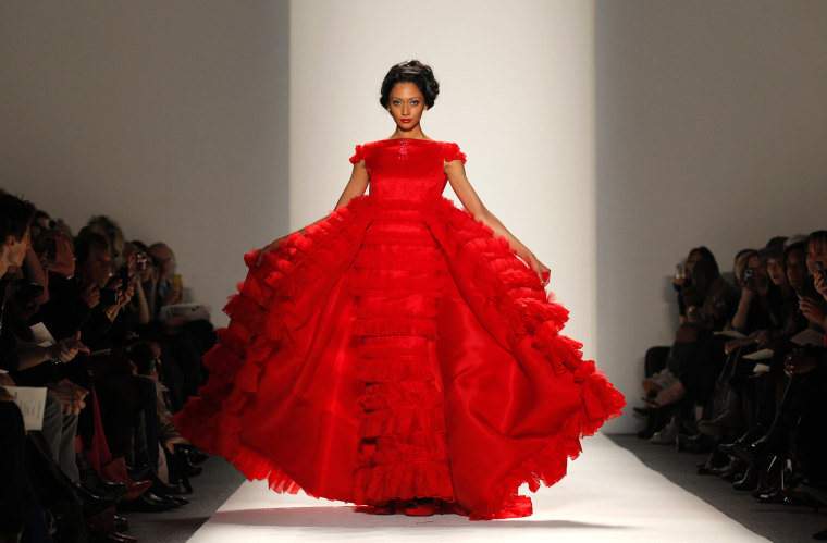 Image: A model presents a creation from Zang Toi Fall/Winter 2012 collection during New York Fashion Week
