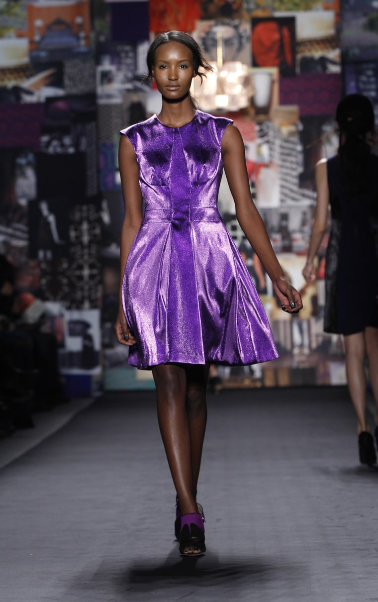Image: A model presents a creation from the Tracy Reese Fall/Winter 2012 collection during New York Fashion Week