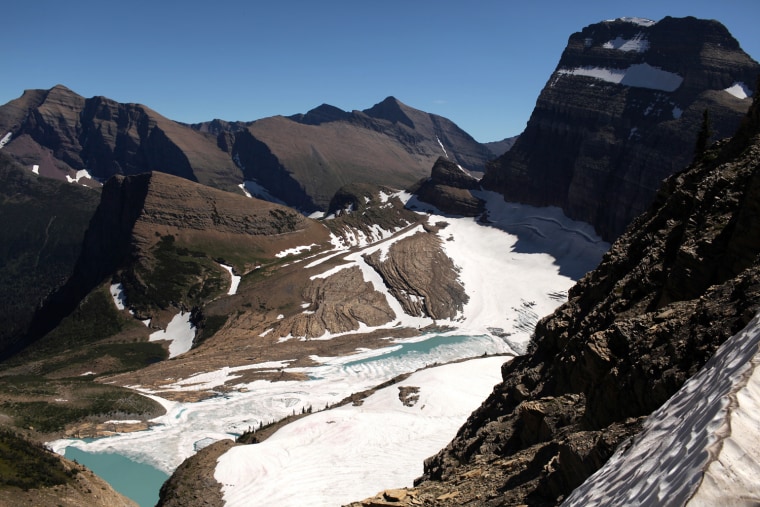 Image: View from atop the Grinnell Glacier Overlook trail in Glacier National Park in Montana