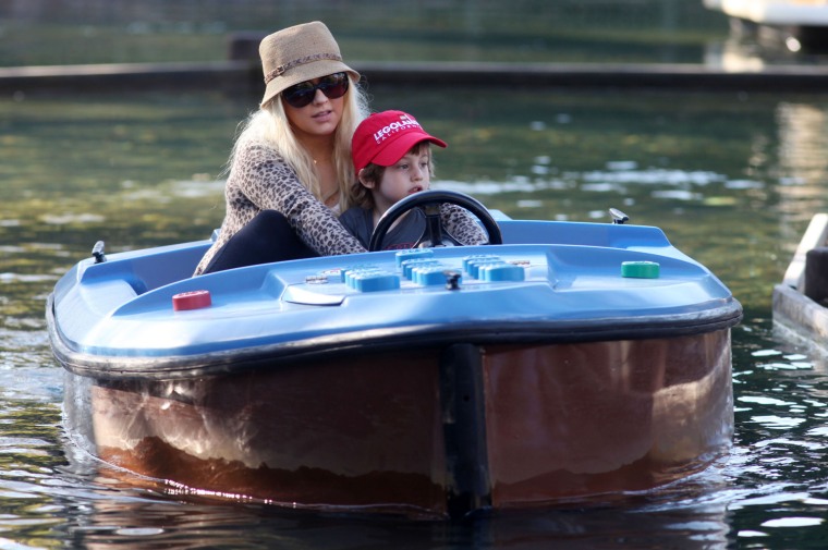 Christina Aguilera takes son Max to Legoland to celebrate his 4th birthday