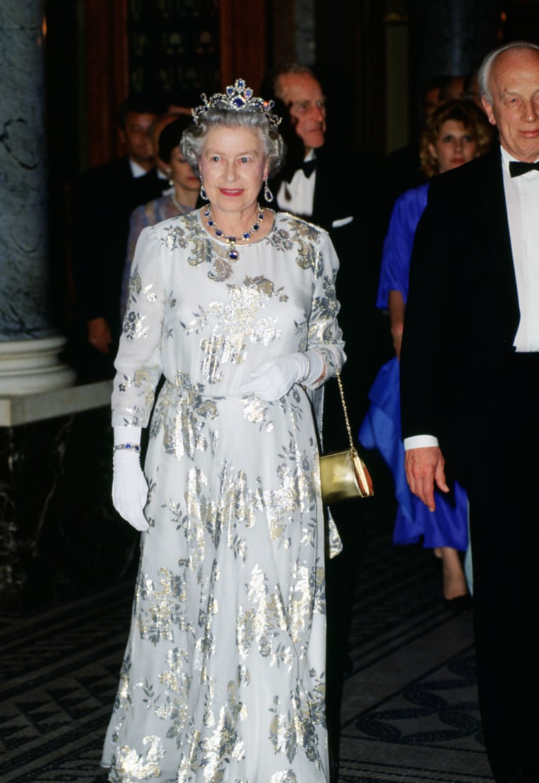 Queen Elizabeth II attends an opera performance during her f