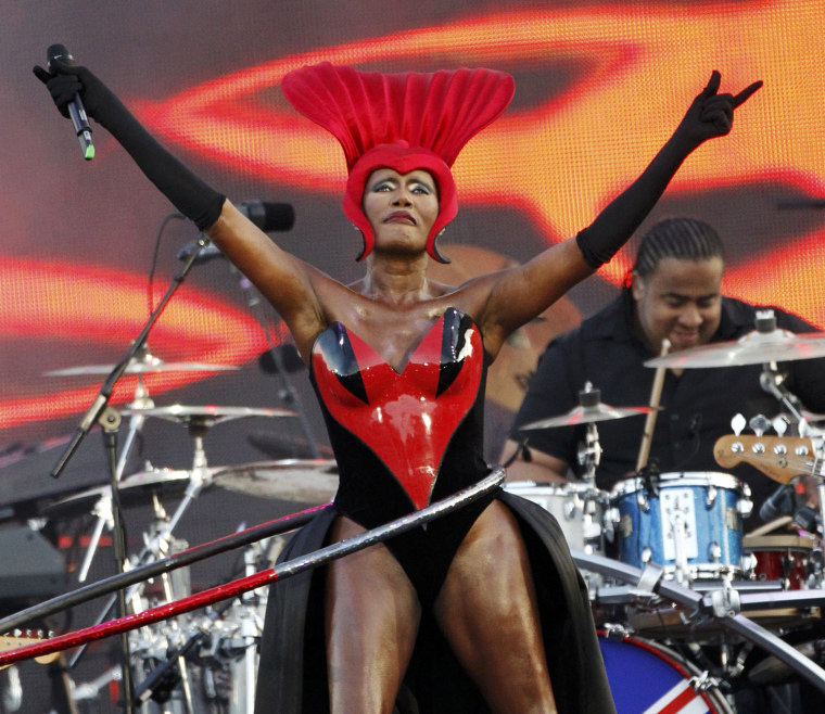 Image: Jamaican singer Grace Jones performs during the Diamond Jubilee concert at Buckingham Palace in London