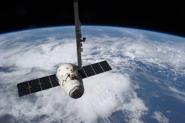 Image: SpaceX Dragon cargo craft just prior to being released by the International Space Station'