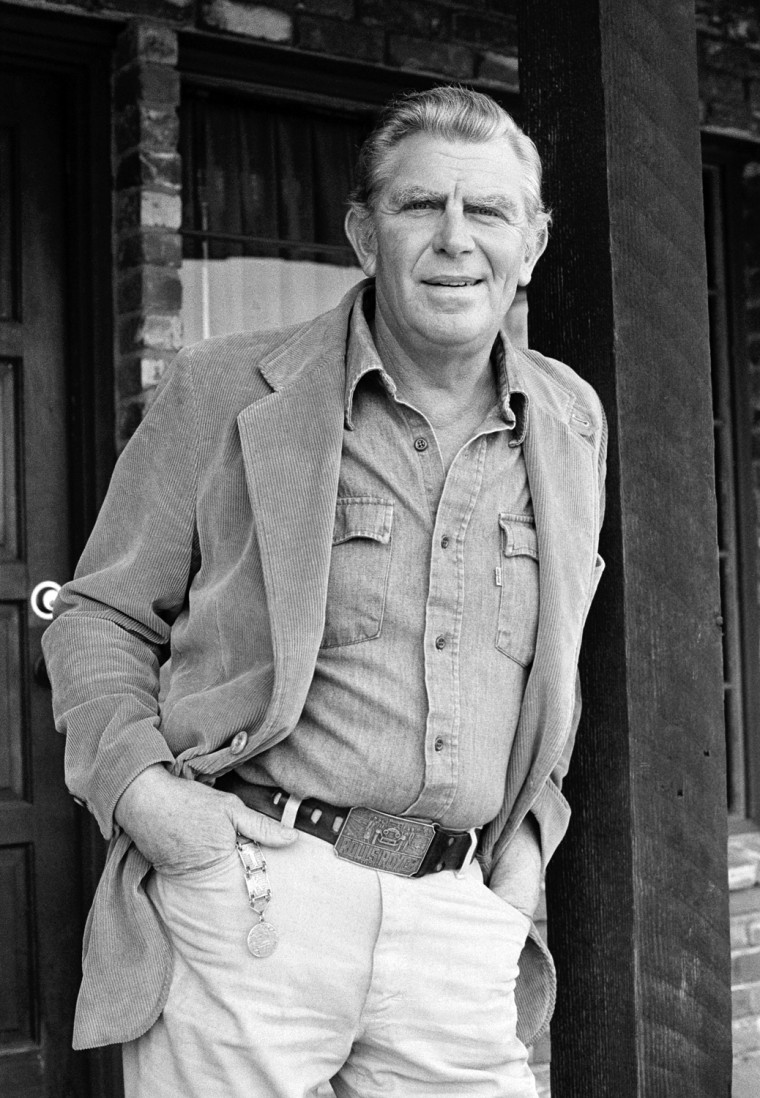Actor Andy Griffith plays a man, John Wallace, who thinks he is above the law in an upcoming CBS-TV film, \"Murder in Coweta County\" poses in Los Angeles, Calif., Jan. 31, 1983. Singer Johnny Cash co-stars as sheriff Lamar Potts who pursues Griffith for a murder in his county. (AP Photo/Wally Fong)