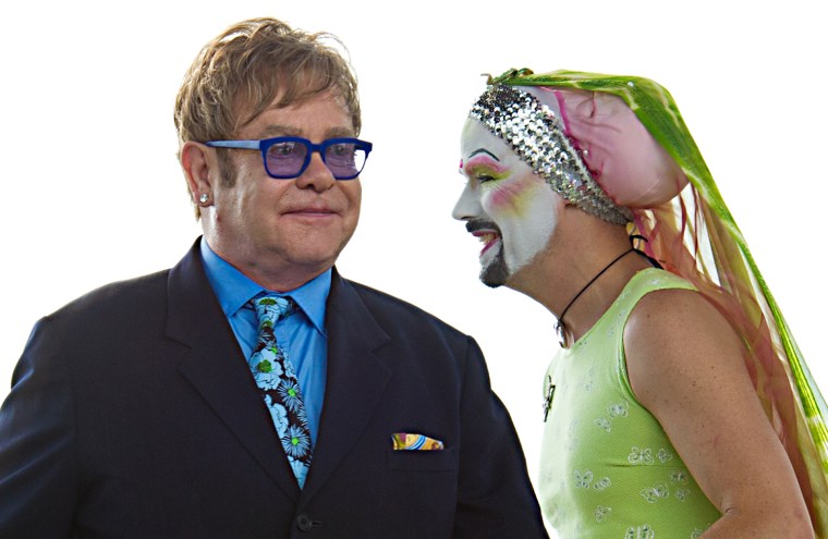 Image: Flamboyant British pop icon Elton John w