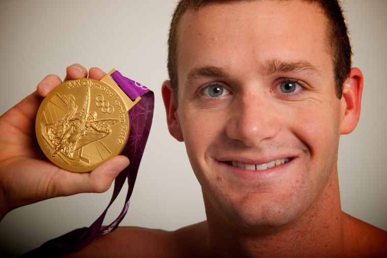 2012 Neil Leifer -- USA swimming gold medalist Tyler Clary poses for a portrait by Neil Leifer during the 2012 Olympics in London, UK on August 2, 2012. Clary broke the Olympic record in winning the 200-meter backstroke final.