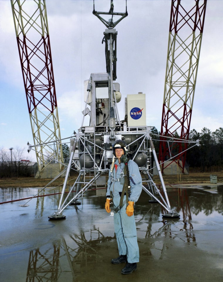 Image: Handout photo of Neil Armstrong during training at Langley