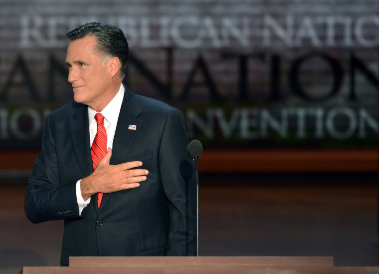 Image: Mitt Romney give his acceptance speech at the RNC