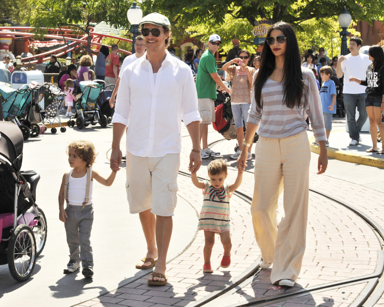 Matthew McConaughey And Family Visit Disneyland