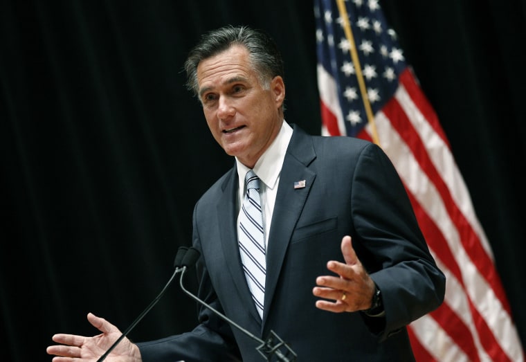 Image: U.S. Republican presidential nominee and former Massachusetts Governor Romney speaks to reporters in Los Angeles