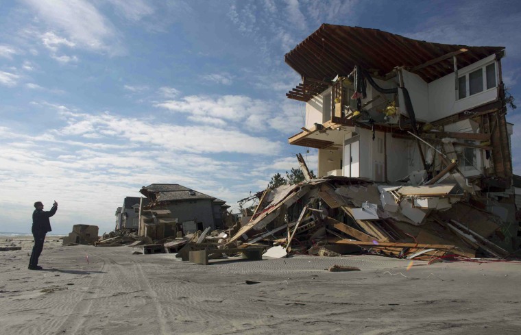 Image: Handout photo of destruction from Hurricane Sandy in Point Pleasant Beach