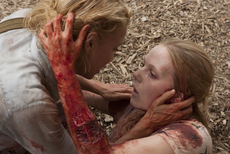 Andrea (Laurie Holden) and Amy (Emma Bell) on \"Walking Dead\" season one
