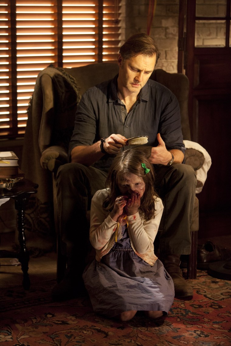 The Governor (David Morrissey) and Penny (Kylie Szymanski) - The Walking Dead - Season 3, Episode 5 - Photo Credit: Russell Kaye/AMC
