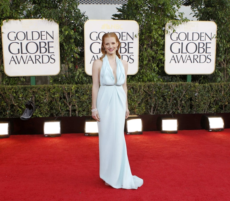 Image: Actress Jessica Chastain arrives at the 70th annual Golden Globe Awards in Beverly Hills
