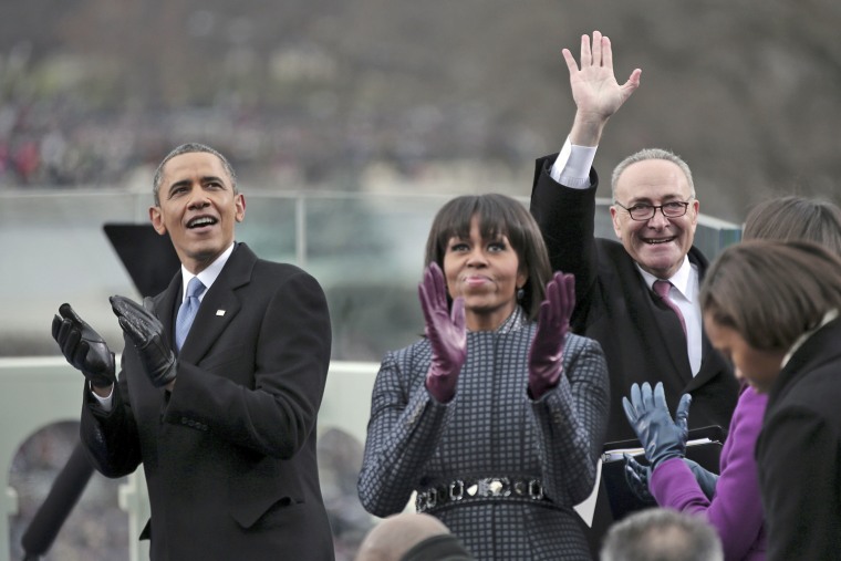 Image: Barack Obama, Michelle Obama, Charles Schumer