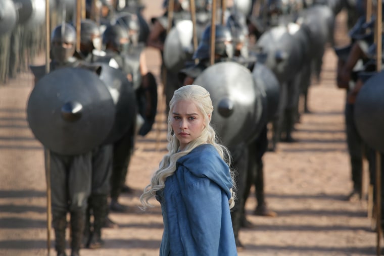 Emilia Clarke as Danaerys Targaryen on \"Game of Thrones.\"