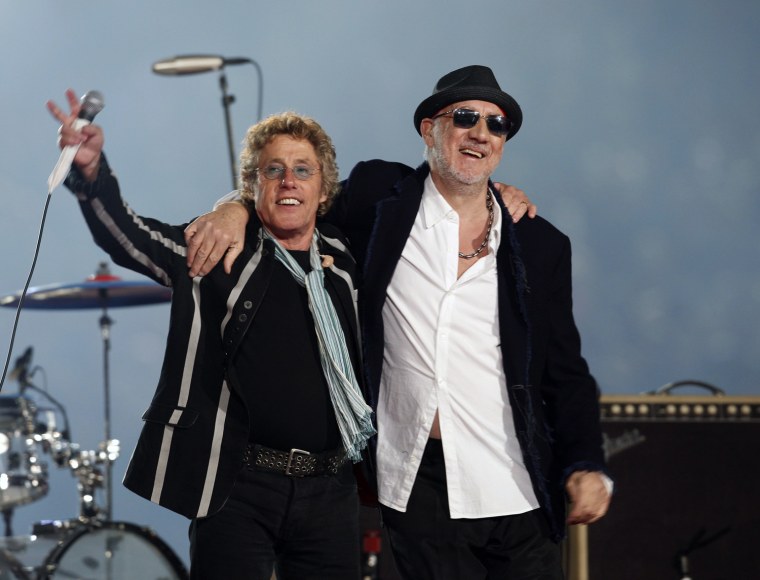 Image: Daltrey and Townshend of The Who perform during NFL Super Bowl XLIV halftime show in Miami