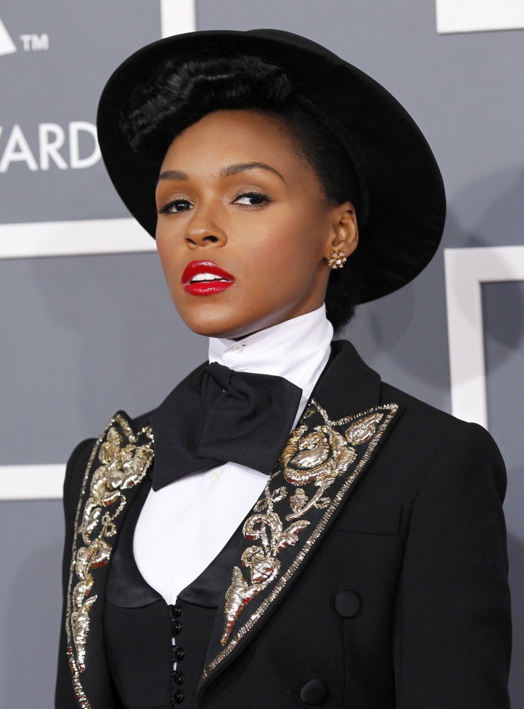 Image: Singer Janelle Monae arrives at the 55th annual Grammy Awards in Los Angeles