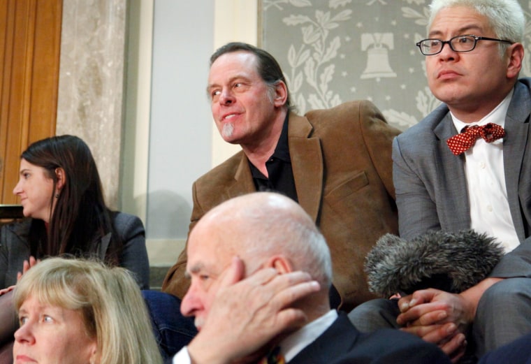 Image: Musician Ted Nugent listens to U.S. President Barack Obama's State of the Union speech on Capitol Hill in Washington