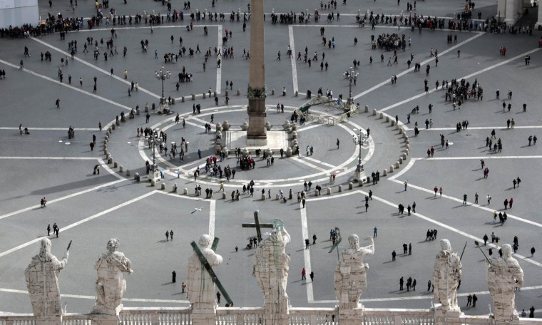 Image: Saint Peter's Square is seen from the dome of Saint Peter's Basilica at the Vatican