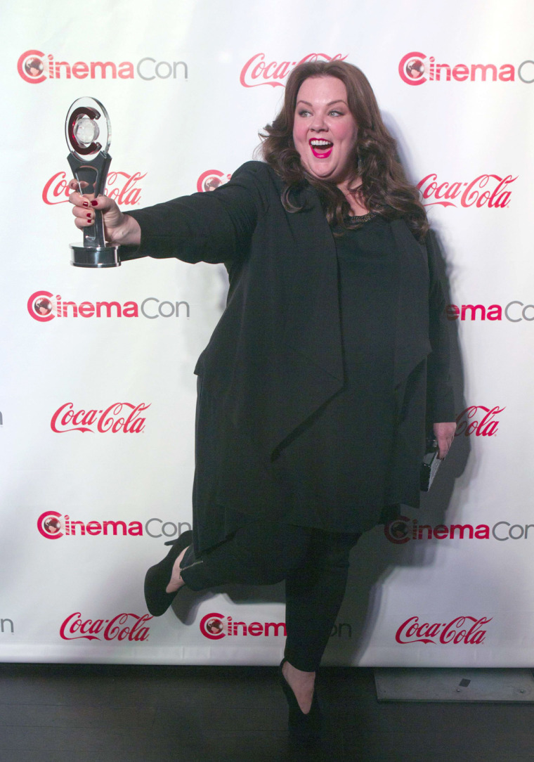 Image: Actress Melissa McCarthy, recipient of the Female Star of the Year, arrives at the CinemaCon awards ceremony at Caesars Palace in Las Vegas