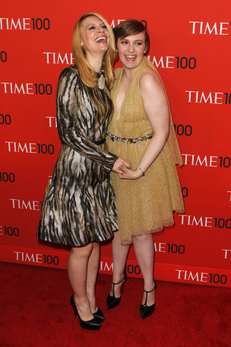Image: Actresses Lena Dunham and Claire Danes arrive for the Time 100 gala celebrating the magazine's naming of the 100 most influential people in the world for the past year, in New York