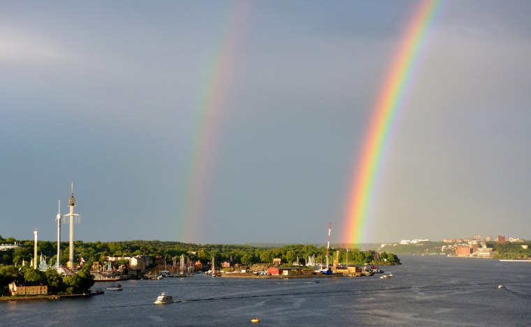 Image: Double rainbow over Stockholm.