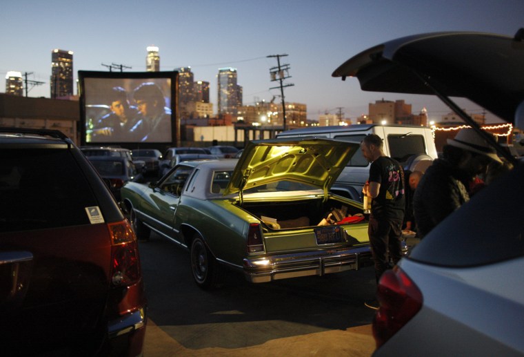 Image: LA Drive In Movie Theater Screens Films In Unique Location