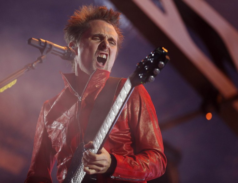 Image: Lead singer Matt Bellamy from Muse performs at Horse Guards Parade in London