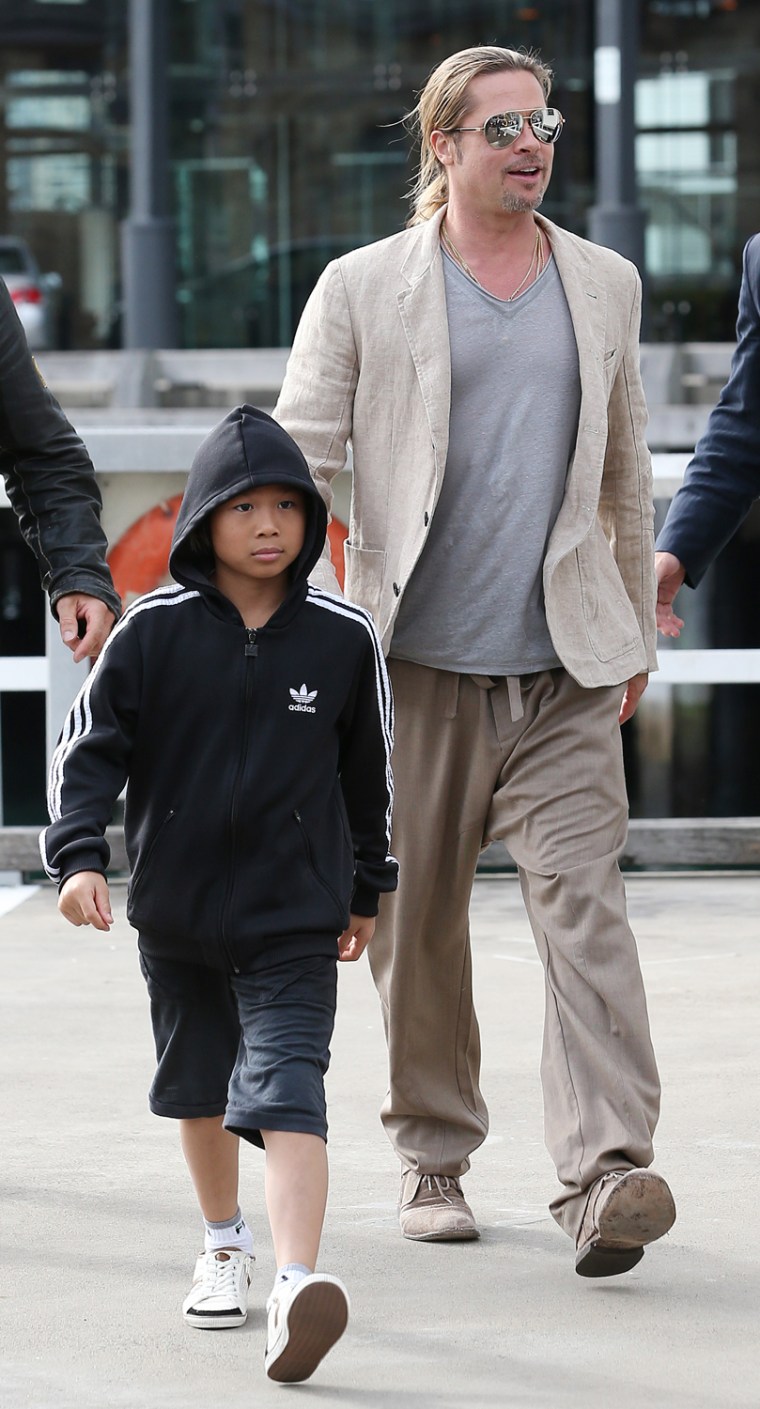 Brad Pitt and Pax enjoy some father-son time in Sydney