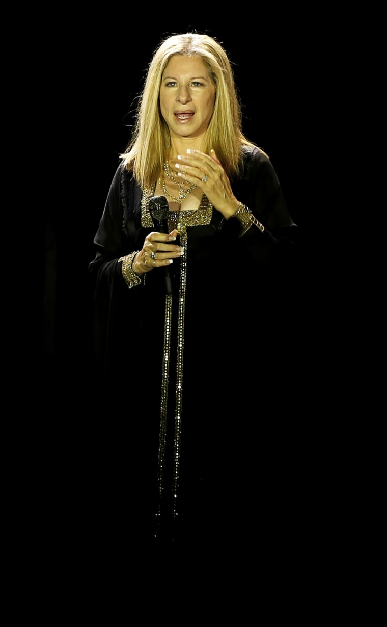 Image: Singer and actress Barbra Streisand performs during her concert at Bloomfield Stadium in Tel Aviv