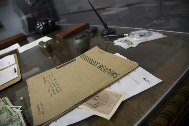 Saturday, June 29, 2013, in McClean, VA (John Makely / NBC News)
The CIA museum.
The desk of William J. Donovan, Major General of the US Army, Director of the Office of Strategic Services.