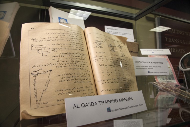 Saturday, July 29, 2013, in McLean, VA (John Makely / NBC News)
The CIA museum.
An Al Quaeda training manual.