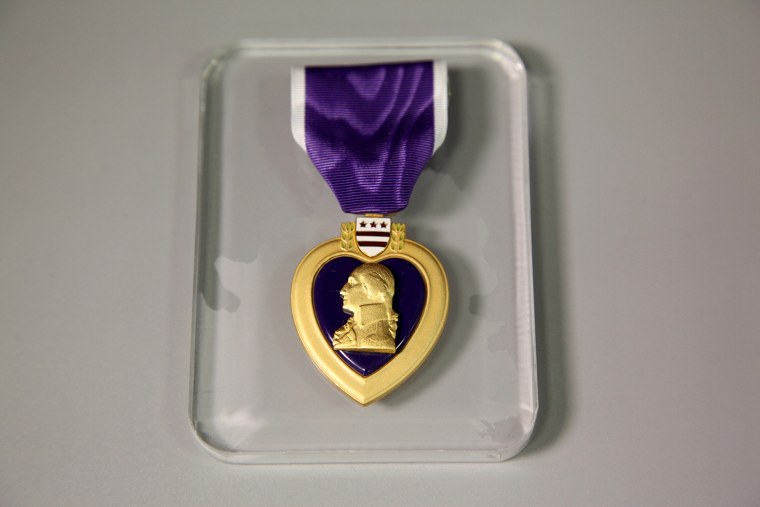 Saturday, June 29, 2013, in McClean, VA (John Makely / NBC News)
The CIA museum
Members of the armed services wounded in the line of duty as a result of the attacks on September 11, 2001 received the Purple Heart. One of the first awarded in the nations Global War on Terror, this Purple Heart belongs to a naval officer severely burned while on duty at the Pentagon on 9/11. Now recovered, he serves his country as an intelligence office.