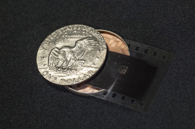 Saturday, July 29, 2013, in McLean, VA (John Makely / NBC News)
The CIA museum.
It may appear to be an Eisenhower silver dollar, but it is really a concealment device. It was used to hide messages or film so they could be sent secretly. Because it looks like ordinary pocket change, it is almost undetectable.