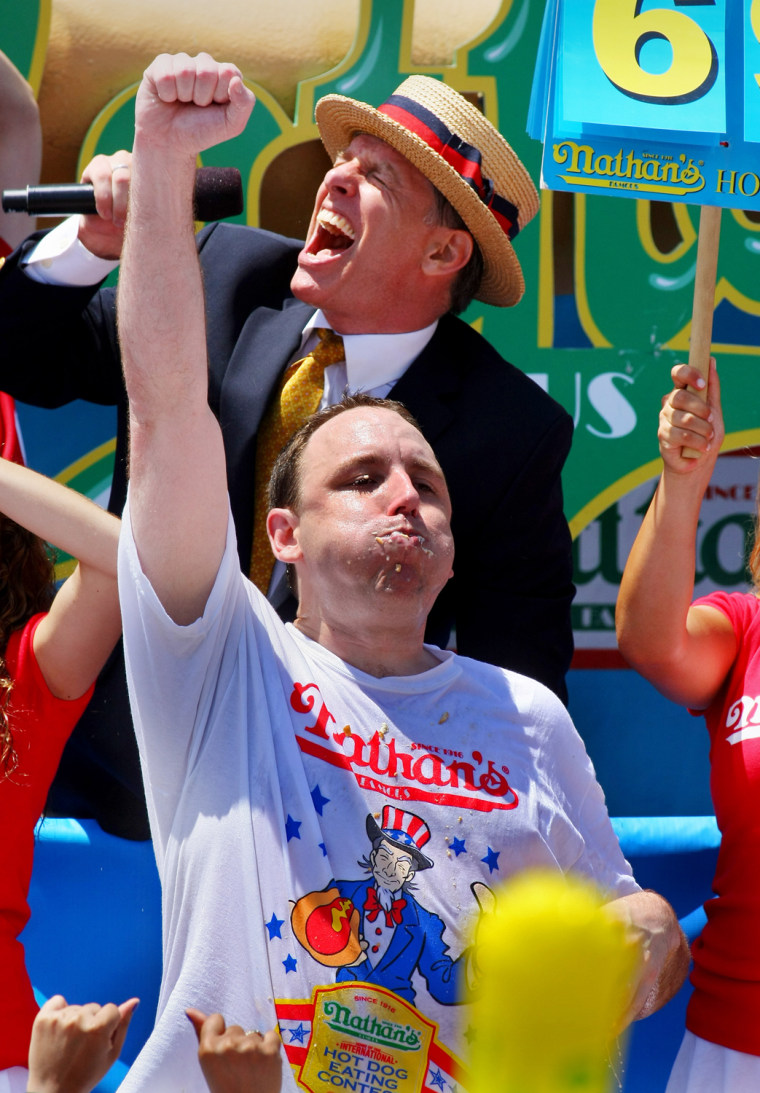 Image: Top Speed Eaters Compete In Nathan's Hot Dog Eating Contest
