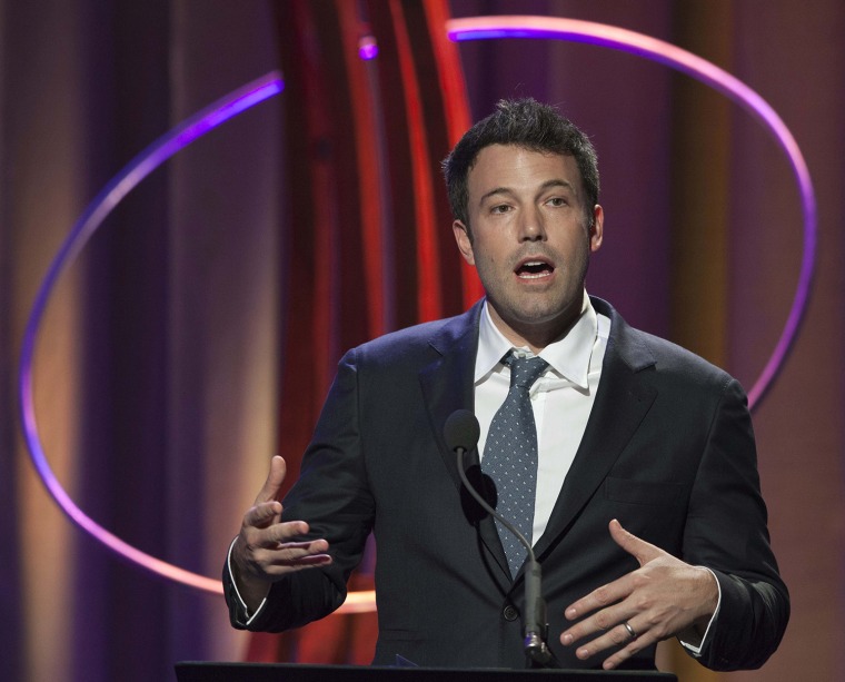 Image: Actor Ben Affleck speaks on stage during the awards ceremony at the Clinton Global Initiative 2013 (CGI) in New York