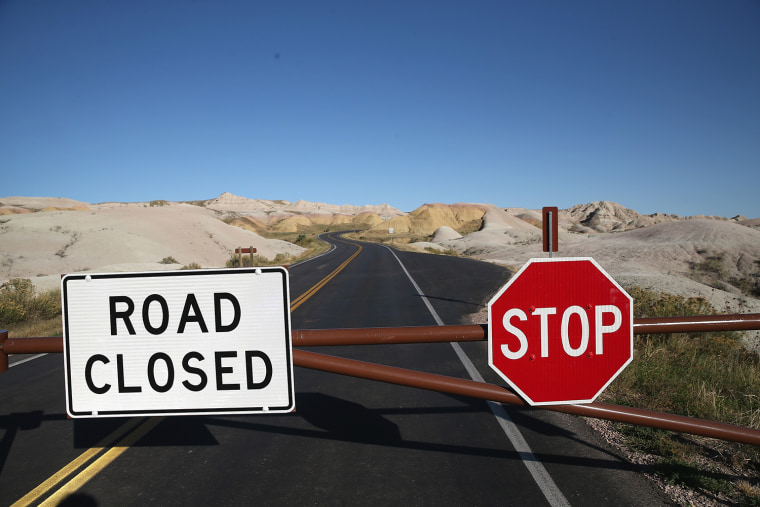 Image: Badlands National Park Closed Due To Government Shutdown