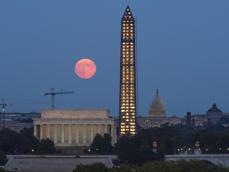 Image: BESTPIX -  Harvest Moon Rises Over U.S. Capitol