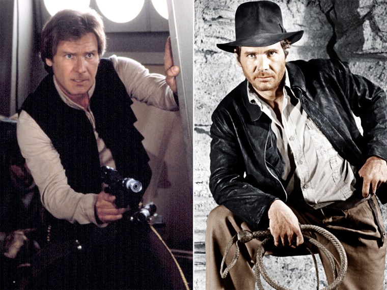 STAR WARS: EPISODE VI - RETURN OF THE JEDI, Harrison Ford, 1983
RAIDERS OF THE LOST ARK, Harrison Ford, 1981. Â© Paramount/courtesy Everett Collection