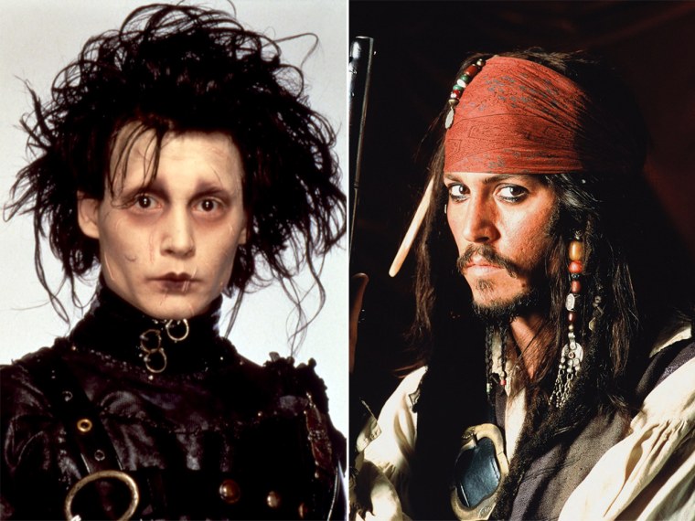 EDWARD SCISSORHANDS, Johnny Depp, 1990, TM and Copyright Â© 20th Century Fox Film Corp. All rights reserved. Courtesy: Everett Collection.
PIRATES OF THE CARIBBEAN, Johnny Depp, 2003, (c) Walt Disney/courtesy Everett Collection