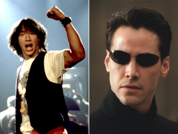 BILL AND TED'S EXCELLENT ADVENTURE, Alex Winter, Keanu Reeves, 1989
THE MATRIX RELOADED, Keanu Reeves, 2003, (c) Warner Brothers/courtesy Everett Collection