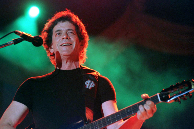 Famous rock singer Lou Reed performs at the Panathinaikos stadium in Athens during a rock festival, ..