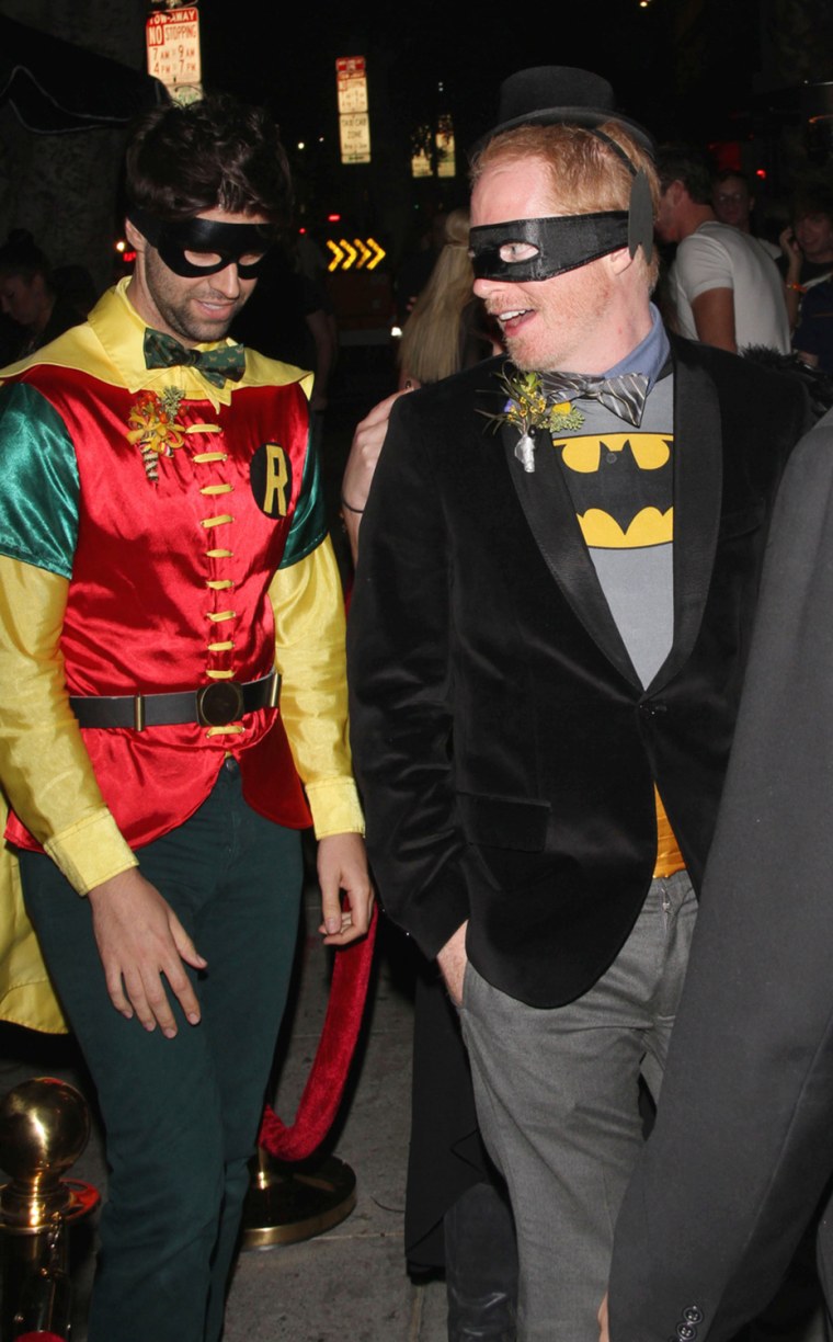 Jesse Tyler Ferguson arrives at a Halloween party in Hollywood