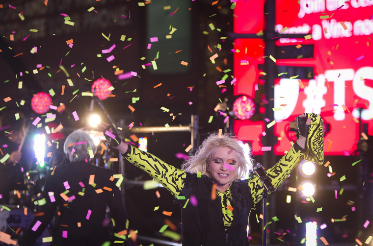 Image: Singer Blondie performs during New Year's Eve celebrations in Times Square in New York