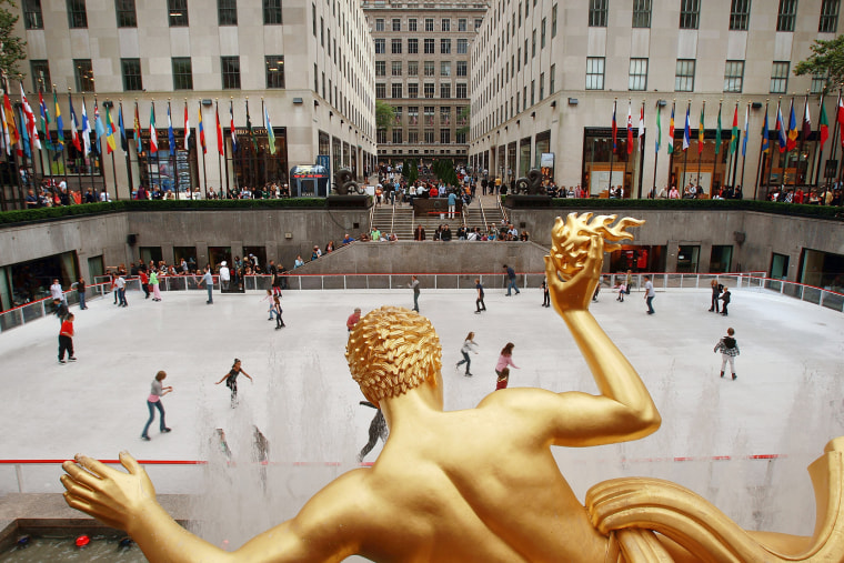 Image: On A Balmy Day, NYC's Rockefeller Center Ice Rink Opens For Season