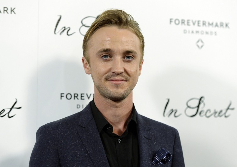Image: Cast member Tom Felton poses at the premiere of \"In Secret\" in Los Angeles
