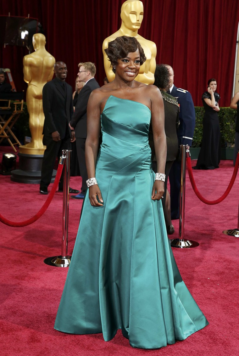 Image: Presenter Viola Davis wears an Escada gown at the 86th Academy Awards in Hollywood