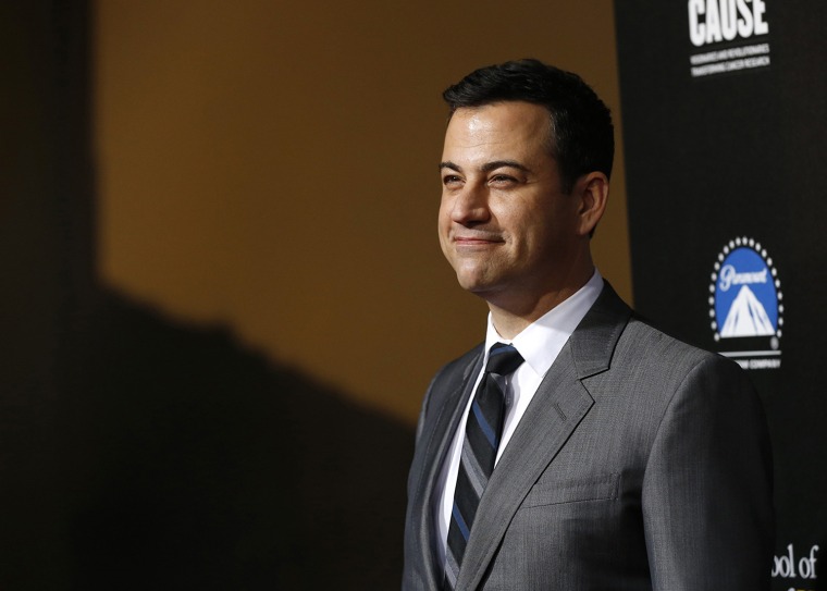 Image: Jimmy Kimmel poses at second annual \"Rebels With a Cause\" gala at Paramount Pictures Studios in Los Angeles